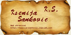 Ksenija Sanković vizit kartica